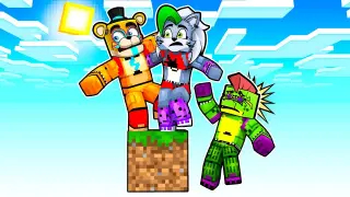 One Block SKYBLOCK with GLAMROCK FNAF Characters