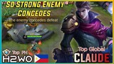 H2wo Claude so Strong - Enemy Concedes | Top Global Player