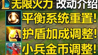 无限火力 改动介绍：英雄平衡机制移除,剑魔,塔姆寄了~护盾加成调整,小兵金币调整！