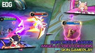 RUBY MECHA GAIDEN & ANGELA CYBER CHERUBIN SKIN GAMEPLAY | UPCOMING SKIN MLBB 2022