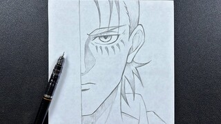 Anime drawing | how to draw eren jeager half face step-by-step