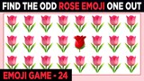 Rose Emoji Odd One Out Emoji Game  24 | Find The Odd Emoji One Out | Spot The Difference Hard