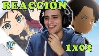 LEVI, TITANES Y LA CLASE DE EXPLORACIÓN❗❗ [Reaccionando a Shingeki Kyojin Chuugakkou 1x02]