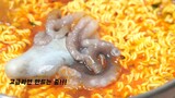 eng sub mukbang octopus noodle