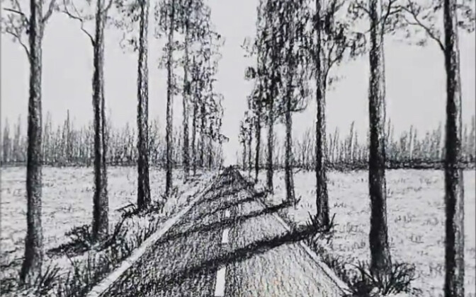 公路小树的画法，简单好学啊同学们！