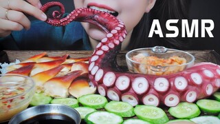 ASMR GIANT OCTOPUS TENTACLES, RED CLAMS AND RICE CHEWY EATING SOUND | LINH-ASMR 먹방
