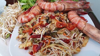 ตำป่าทะเลเดือดแซ่บถึงทรวง Spicy Salad mixed Seafood  (สั่งน้ำปลาร้าได้ที่ไอดี0636501929)