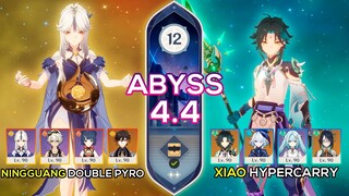 C0 Xiao Hypercarry & C6 Ningguang Double Pyro - Spiral Abyss 4.4 - Genshin Impact