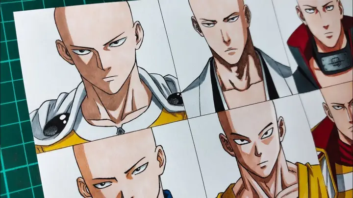 Drawing Saitama in Different Anime Manga Styles | One Punch Man | ãƒ¯ãƒ³ãƒ‘ãƒ³ãƒžãƒ³