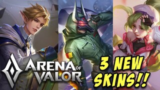 3 NEW SKINS: MURAD (Emissary of Anubis) - ROXIE (Strawberry Roller Girl) & etc | Arena of Valor