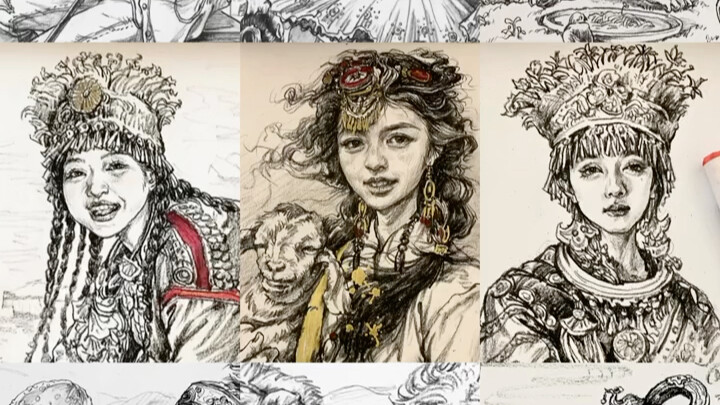 【Kesulitan menggambar kepala perempuan? Kumpulan sketsa wanita cantik】