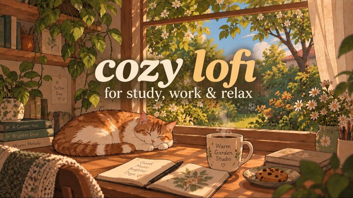 Cozy lofi for study, work & relax 🎧| Warm Garden