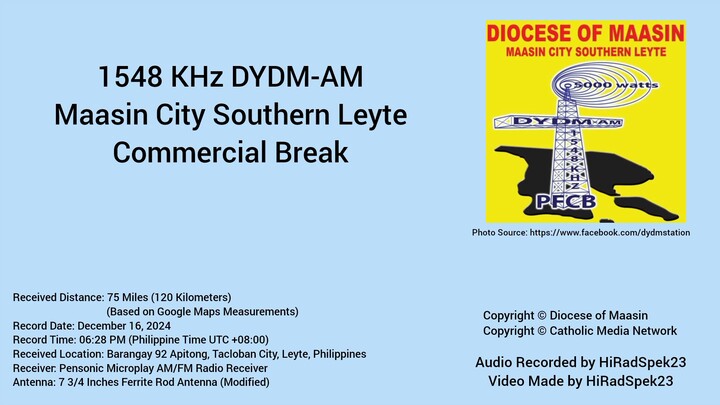 1548 KHz DYDM-AM Maasin Commercial Break Radio Aircheck