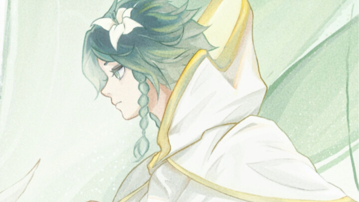 Day 3 of the Challenge: Drawing Every “Nationwide Husband” — Genshin Impact’s Venti!