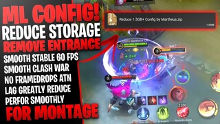 Latest!! ML Config Reduce Storage Remove Entrance Animation || Mobile Legends Bang Bang