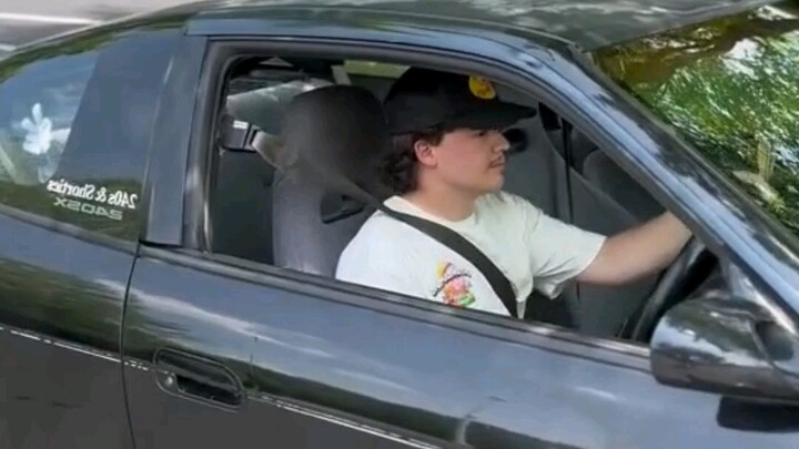 First time seeing a car with automatic seatbelts