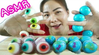 SOFT ASMR TROLLI PLANET GUMMI VS GLOTZER / เยลลี่ลูกโลก และ เยลลี่ลูกตา Eating Sound