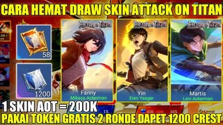 CARA HEMAT DRAW SKIN MLBB X ATTACK ON TITAN EREN LEVI MIKASA! PAKAI TOKEN DRAW GRATIS 2 RONDE