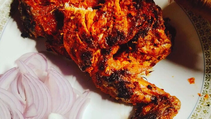 charcoal burned chicken BBQ, a delicious breakfast