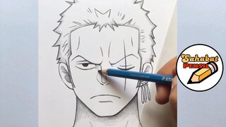 How To Draw Easy RORONOA ZORO ONE PIECE