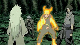 Naruto Sasuke Shocks Madara after Gaining the Power from Sage of Six Path - Madara Gets Cut in Half