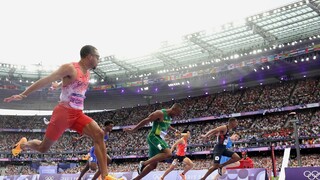 When the finishing line was crossed, he was the only one smiling!