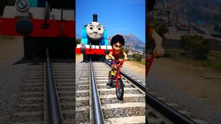 GTA V: SHIVA SAVING FRANKLIN FROM THOMAS THE TRAIN #shorts #trains