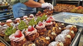 ครีมพัฟ วิธีทำ Craquelin Choux 7 ชนิด - อาหารเกาหลี ASMR