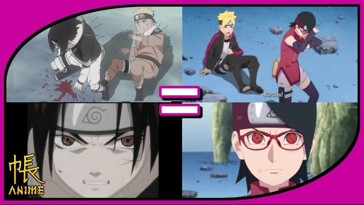 MOMEN SARADA SELAMATKAN BORUTO & MEMBANGKITKAN SHARINGAN 2 TOMOE MIRIP DENGAN SASUKE & NARUTO DULU
