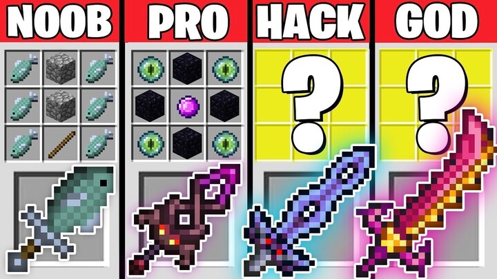 Minecraft Battle / EPIC SWORD CRAFTING CHALLENGE - NOOB vs PRO vs HACKER vs GOD Minecraft Animation