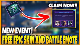 GET FREE EPIC SKIN AND BATTLE EMOTE IN NEW EVENT!! || MOBILE LEGENDS BANG BANG