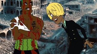 Sanji mengamati cederanya