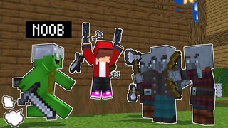 Noob mikey who came to help - Minecraft Animation [Maizen Mikey and JJ]