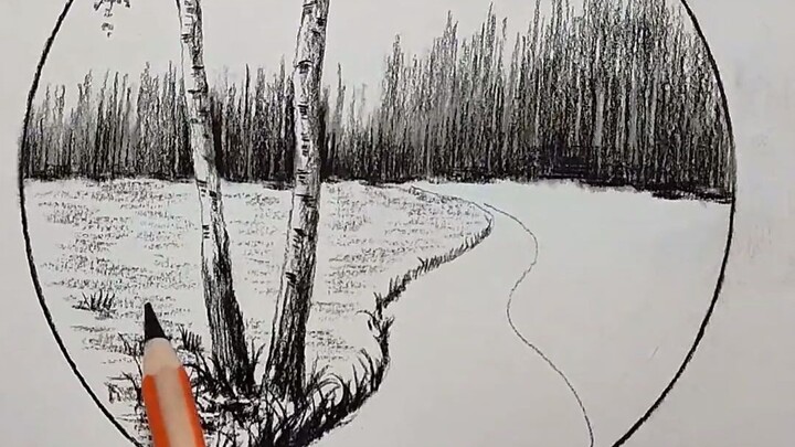 Sudah paham cara melukis “Pohon Kecil dan Air Mengalir”?