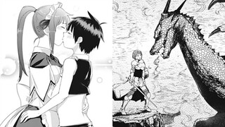 The male protagonist, a giant dragon, conquers the female knight, begs the head maid for a kiss, and