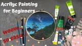 So Easy..Acrylic Painting for Beginners || Night Landscape