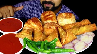 Eating Crispy SAMOSA, Liver PATTIES, EGG PATTIES, Veg PATTIES, VEGETABLE Roll ASMR | #LiveToEATT