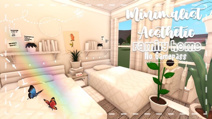 No Gamepass Minimalist Aesthetic Family Home Speedbuild & Tour Bloxburg Tapioca