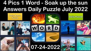 4 Pics 1 Word - Soak up the sun - 24 July 2022 - Answer Daily Puzzle + Bonus Puzzle