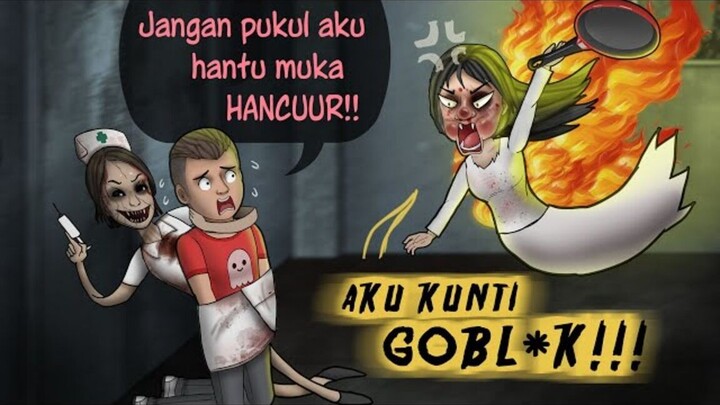 Rizky vs Wanita2 Setan - Kompilasi #HORORKOMEDI  Kartun Hantu, Kartun Lucu, Anim