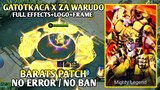 Gatotkaca as Za Warudo Customize Skin Script - Full Effects + Logo + Frame | Mobile Legends