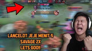 LANCELOT JEJE SAVAGE 2X MENIT 5! FAST HAND ON POINT GAMEPLAY - Mobile Legends