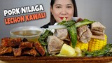 LECHON KAWALI + PORK NILAGA MUKBANG | FILIPINO FOOD