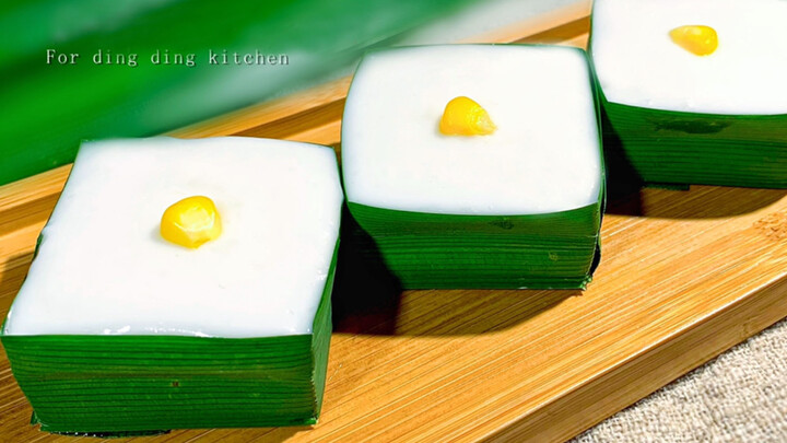 Food making- Thai snack- Colorful coconut milk sago cake