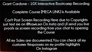 Grant Cardone Course 10X Interactive Bootcamp Recording Download