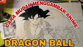 cara mudah menggambar anime dragon ball songoku