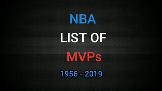 NBA LIST OF MVP (1956-2019)