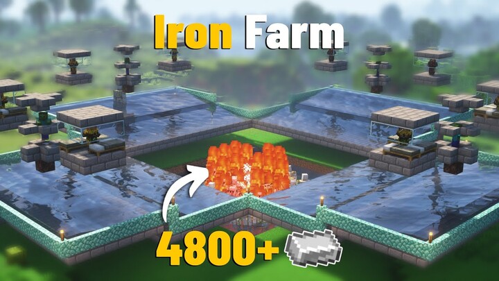 NEW Minecraft 1.19 IRON FARM Tutorial | 2000 Iron Ingots Per Hour Easy