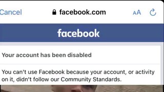 You're Facebook ccount has been disabled