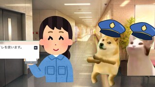 【Cat meme】First day in Tokyo, but I can’t go to the toilet…